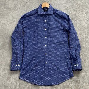 Ralph Lauren Shirt Mens 14.5 Black Label Button Down Blue Polka Dot Office Work